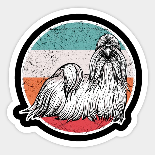 Vintage Retro Shih Tzu Sticker by aaltadel